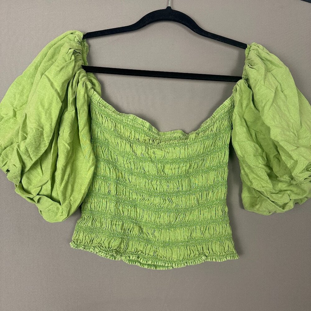 Green Off Shoulder Bohemian Top